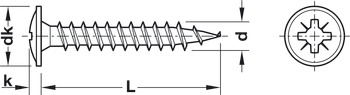 Hospa Screw Ful Flat PZ2 D3.5x30mm Steel Glv - view 2