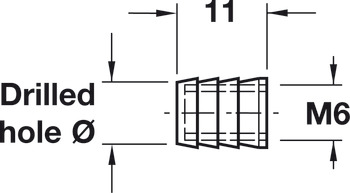 Glue-In Sleeve M6 D10x9.0mm Plastic - view 2