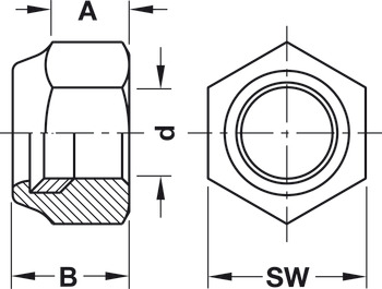 Hexagon Locking Nut M6 Steel Glv/Nyl Ins - view 2