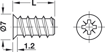 Varianta Screw Ful Countersunk PZ2 D5.0x10.5mm Glv - view 3