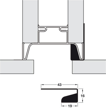 Gola System E Profile Vrt Ovn 580mm Aluminium Silver - view 4