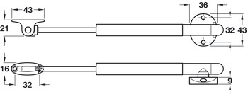 Automatic Open Drop Down Flap Stay 355mm - view 3