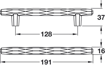 Steel.Vincent Pull Zinc Alloy Polished Nickel 128mm Fixing Centres - view 3