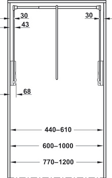 2004 WithRobe Pull Rail 440-610mm Black/Chrome - view 3
