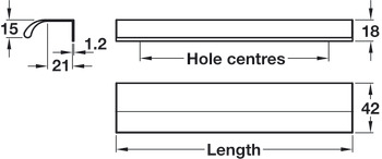 Ona Profile Handle Aluminium Bru Grey 32mm Fixing Centres - view 4