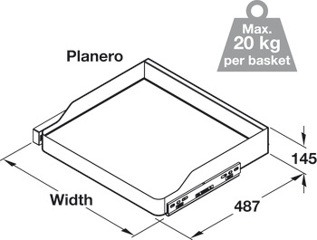 VS SUB 500mm PO Bskt Hinged 1xPln Lva - view 2