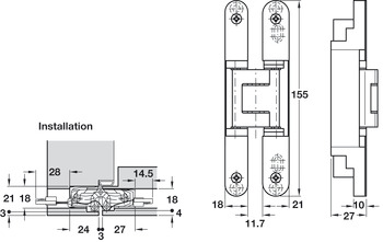 Tectus TE240 3D 180D Energy Hinge MC Fire Rated - view 3