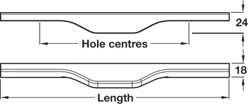 Ultra Pull Handle Ash Black 160/480mm Fixing Centres - view 3