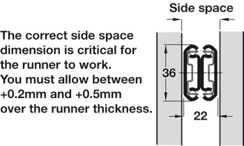3630 BB Drawer Runner 2-Way Full 40kg 700mm Bright Zinc Plated - view 5