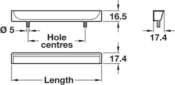 Hide Inset Handle Zinc Alloy Stainless Steel Effect 128mm Fixing Centres - view 2