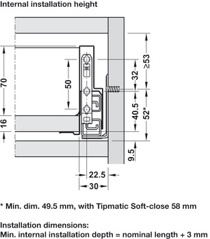 NPS Drawer Set w SC 40kg 90/450mm Silver - view 5