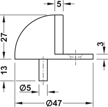 Startec Door Stop/Floor D45mm Brs SCP - view 4