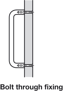 D Shaped Pull Handle BT 225mm Fixing Centres 304 SSS - view 3