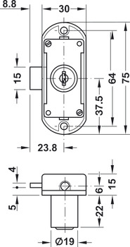 Econo Espagnolette Lock BS15mm LH KD - view 2