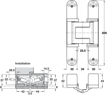 Tectus TE540 3D A8 180D Energy Hinge MC - view 3