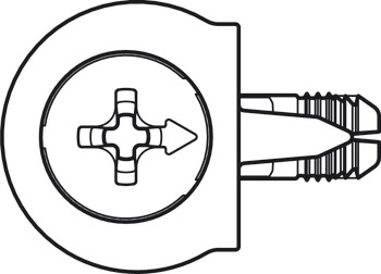 OneFix 1prt Connector D8/15mm Plastic Wht/Aluminium - view 4
