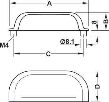 Parina Cup Handle Brs Polished Nickel 64mm Fixing Centres - view 3