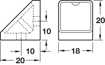 Mini Corner Connector 20x18mm Beige - view 2