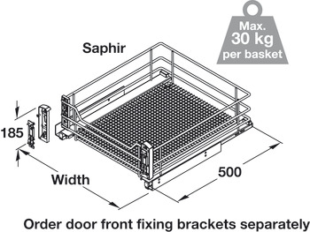 VS SUB 400mm PO Bskt Hinged 1xSph Chrome - view 4