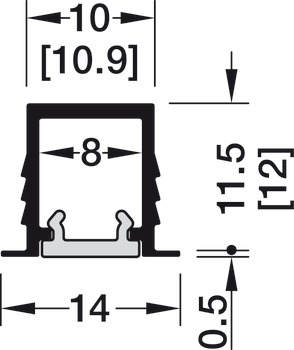 Loox5 1104 Profile 3.0m Aluminium/Plastic Opl/Black - view 4