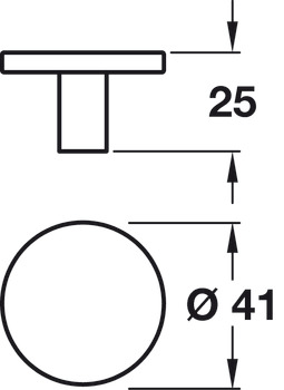 Como Knob Zinc Alloy Bru Nickel D41x25mm - view 2