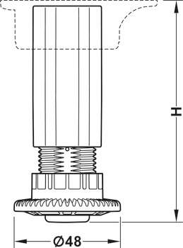 AXILO 48 Plinth Foot/Shaft H180mm Plug - view 2