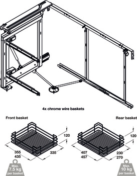 Hafele SO Corner 900/1000mm LH Chrome Wire - view 2