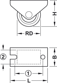 D25mm Castor Fixed without Brake Plastic Galvanised - view 4