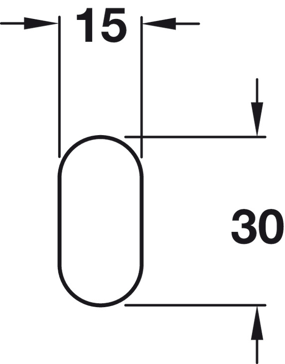 WithRobe Oval Rail 0.6x30x15x1829mm Steel Black - view 4