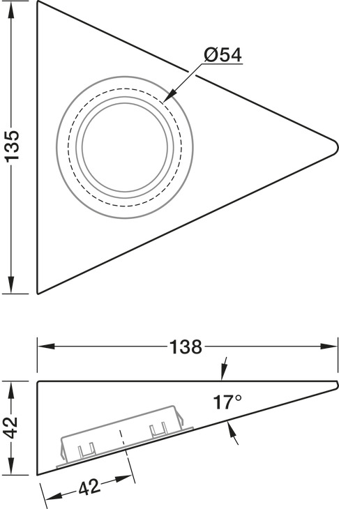 LED3116 24V/2.0W CCT Triangle Black 55mm - view 6