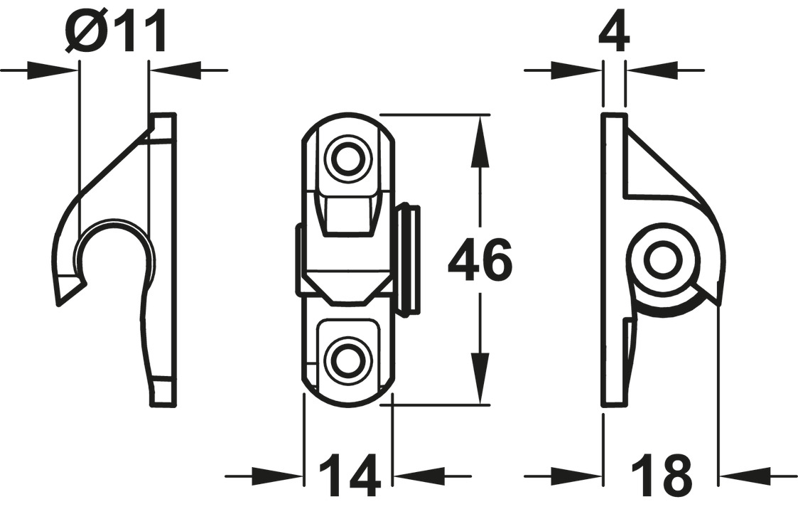 Button-fix Type 2 Compact Drop Plastic Black - view 2