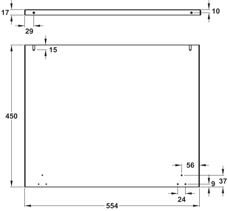 Pull Out Shelf 554x450x17mm MFC/Brushed Stainless Steel - view 2