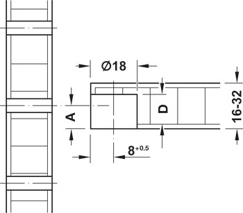 Tab Shelf Connector 16mm Screw Zinc Alloy NP - view 3