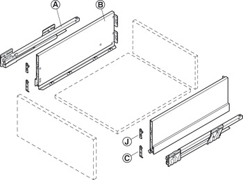NPS Drawer Set w SC 40kg 186/450mm Stn x20 - view 5