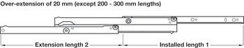 Roller Drawer Runner Base Full 50kg 600mm Wht - view 5