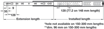 3832 FD BB Drawer Runner Full 47kg 250mm Bright Zinc Plated - view 5