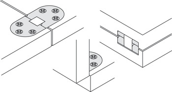 Self Supp.Fold Table Hinge Rectangle Brs Matte - view 5