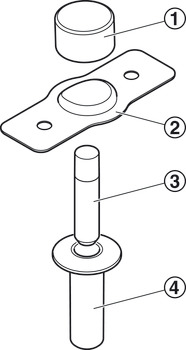 Door Stop Magnetic Concealed Steel/Plastic Black - view 5