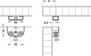 Clip Cabinet Conn Top Element Zinc Alloy/Steel NP - view 3
