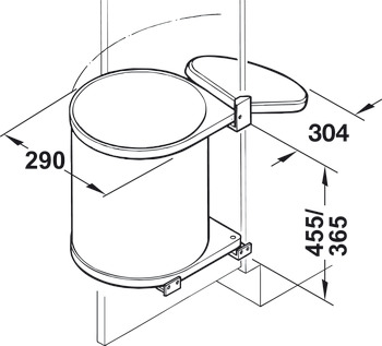 Hailo Mono SO 400 Bin Hinged 15L Dk Grey - view 2