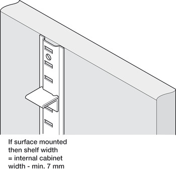 Raised Bookcase Strip 1829mm Steel Bright Zinc Plated - view 3