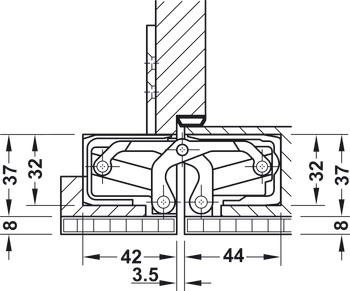 Tectus TE640 3D A8 180D Hinge BM - view 3