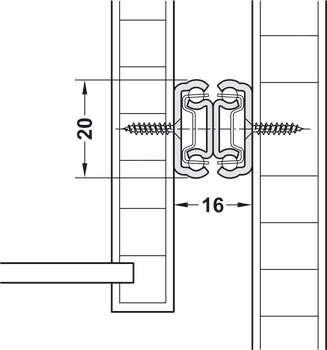 2431 BB Side Drawer Runner Sgl 20kg 350mm Bright Zinc Plated - view 5