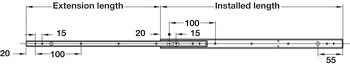 2421 BB Side Drawer Runner Sgl 15kg 250mm Bright Zinc Plated - view 2