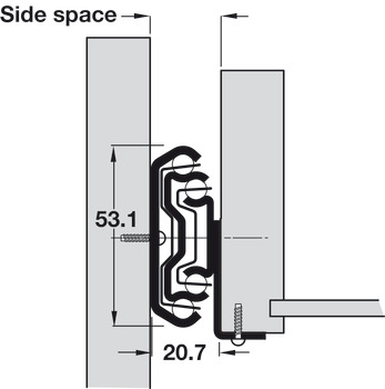 5321-60 BB Drawer Runner Full 107kg 700mm Bright Zinc Plated - view 3