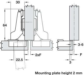 Nexis 95D Hinge Clk HO/TO Sprung Hos - view 3
