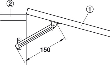 Lid Stay 150mm RH w Guide Slot SNP - view 5