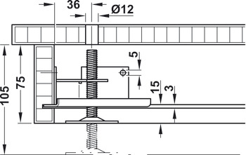 Plinth Adj w Supp Bracket M10x100mm Galvanised Steel - view 4