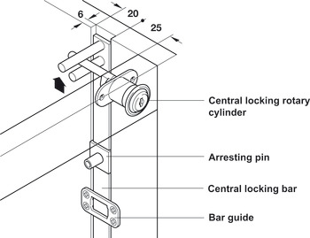 Symo3000 Cent Locking Bar 600mm Brt Aluminium - view 2