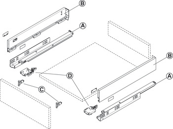MX Slim A Drawer Sides 13/89/500mm Steel Wht - view 4
